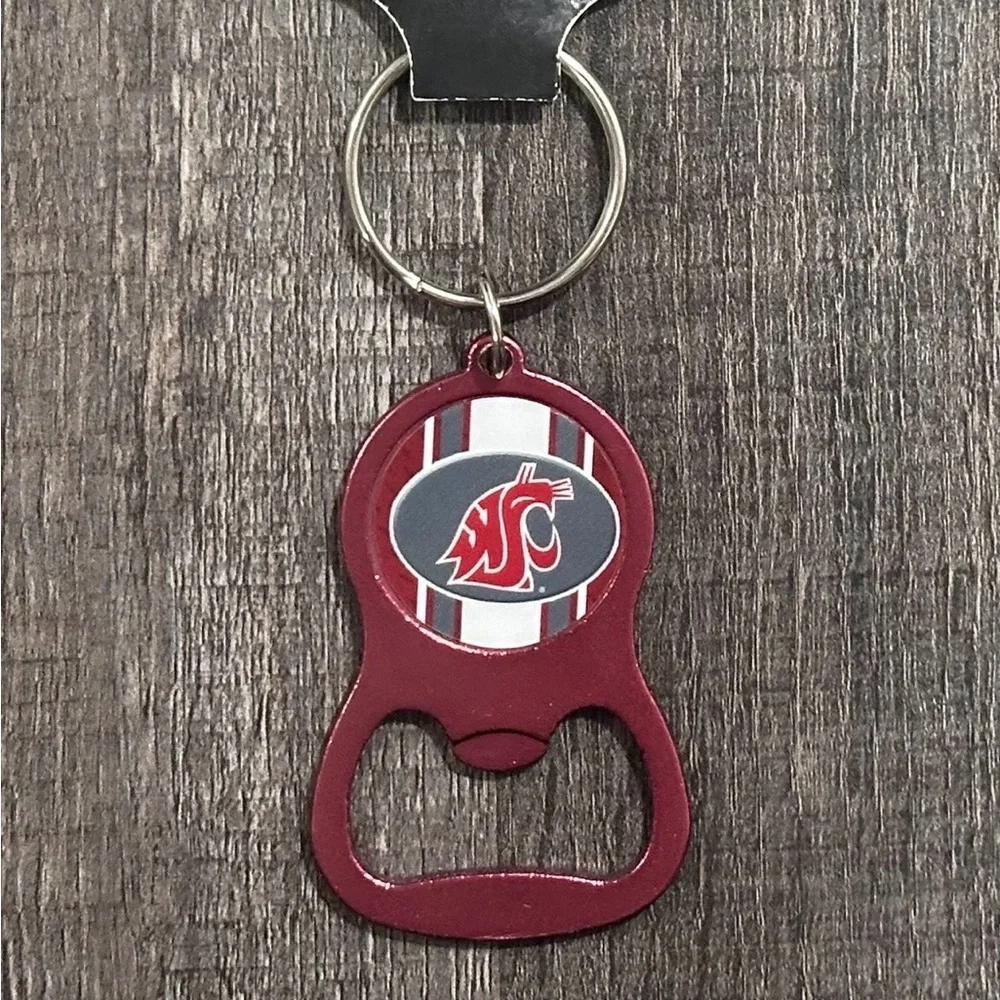 💞 New Washington State University WSU Cougars Red Keychain Bottle Opener